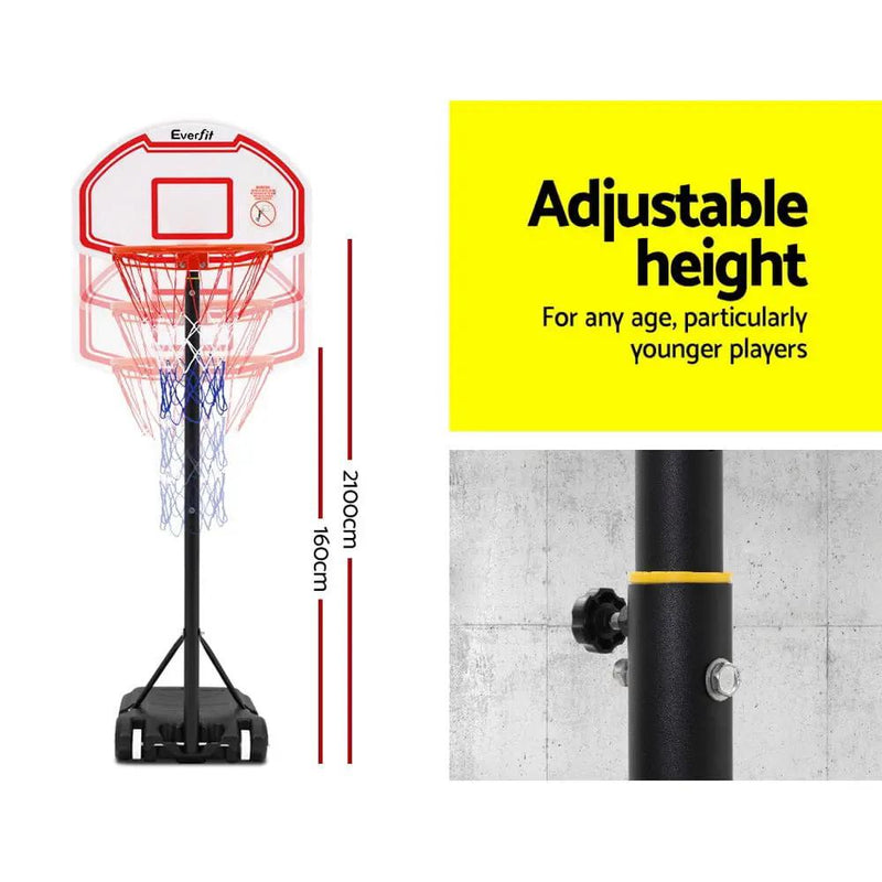 SportZone.co.nz Sports & Fitness > Ball Sports > Basketball & Basketball Accessories Everfit 2.1M Basketball Hoop Stand System Adjustable Portable Pro Kids White Everfit 2.1M Basketball Hoop Stand System Adjustable Portable Pro Kids White