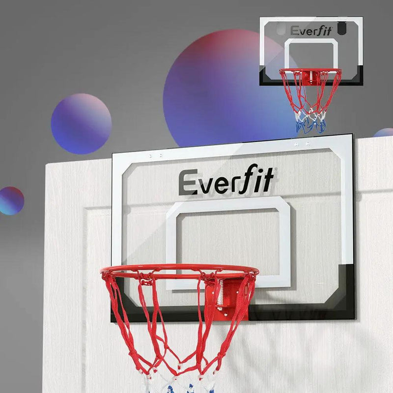 SportZone.co.nz Sports & Fitness > Ball Sports > Basketball & Basketball Accessories Everfit 23" Mini Basketball Hoop Backboard Door Wall Mounted Sports Kids Black Everfit 23" Mini Basketball Hoop Backboard Door Wall Mounted Sports Kids Black