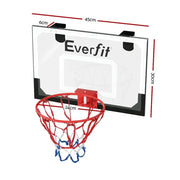 SportZone.co.nz Sports & Fitness > Ball Sports > Basketball & Basketball Accessories Everfit 23" Mini Basketball Hoop Backboard Door Wall Mounted Sports Kids Black Everfit 23" Mini Basketball Hoop Backboard Door Wall Mounted Sports Kids Black