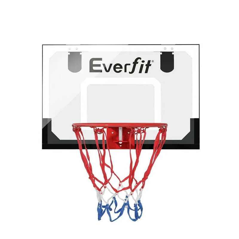 SportZone.co.nz Sports & Fitness > Ball Sports > Basketball & Basketball Accessories Everfit 23" Mini Basketball Hoop Backboard Door Wall Mounted Sports Kids Black Everfit 23" Mini Basketball Hoop Backboard Door Wall Mounted Sports Kids Black