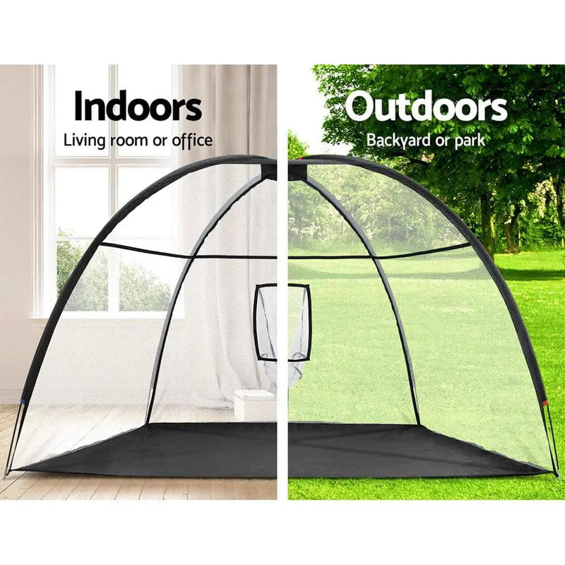 SportZone.co.nz Sports & Fitness > Golf > Golf Training Aids Everfit 3.5m Golf Practice Net Portable Training Aid Driving Target Tent Black Everfit 3.5m Golf Practice Net Portable Training Aid Driving Target Tent Black