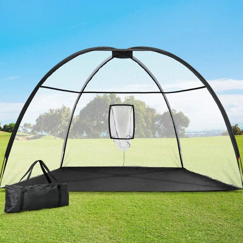 SportZone.co.nz Sports & Fitness > Golf > Golf Training Aids Everfit 3.5m Golf Practice Net Portable Training Aid Driving Target Tent Black Everfit 3.5m Golf Practice Net Portable Training Aid Driving Target Tent Black
