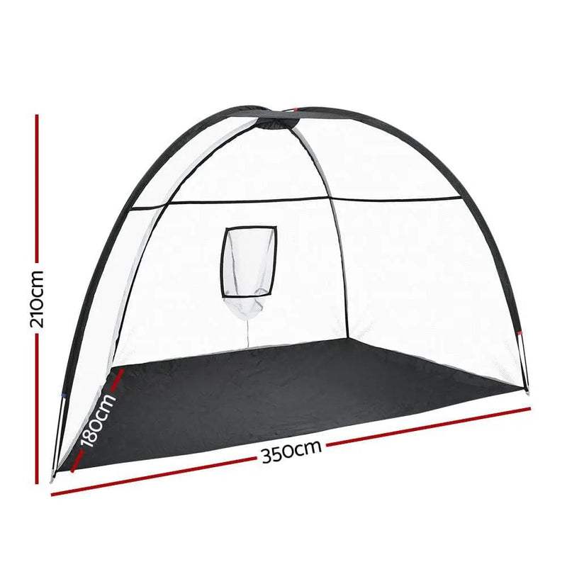 SportZone.co.nz Sports & Fitness > Golf > Golf Training Aids Everfit 3.5m Golf Practice Net Portable Training Aid Driving Target Tent Black Everfit 3.5m Golf Practice Net Portable Training Aid Driving Target Tent Black