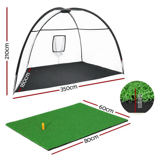 SportZone.co.nz Sports & Fitness > Golf > Golf Training Aids Everfit 3.5m Golf Practice Net with Driving Mat Training Aid Target Hitting Everfit 3.5m Golf Practice Net with Driving Mat Training Aid Target Hitting