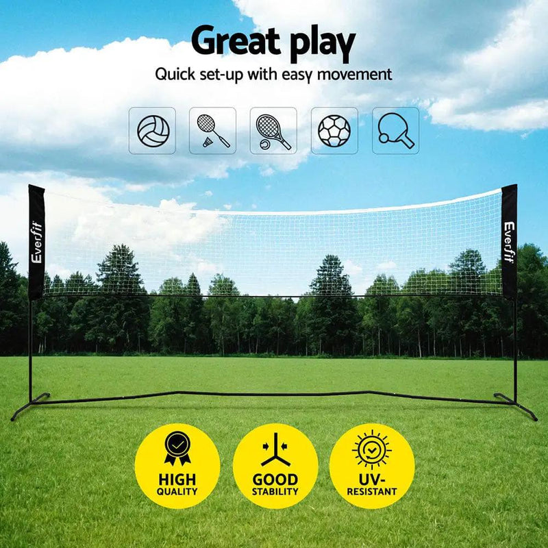 SportZone.co.nz Sports & Fitness > Ball Sports > Netball & Netball Accessories Everfit 3.6M Portable Sports Net For Badminton Tennis Volleyball Adjustable Everfit 3.6M Portable Sports Net For Badminton