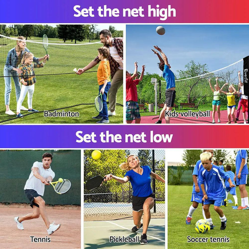 SportZone.co.nz Sports & Fitness > Ball Sports > Netball & Netball Accessories Everfit 3.6M Portable Sports Net For Badminton Tennis Volleyball Adjustable Everfit 3.6M Portable Sports Net For Badminton