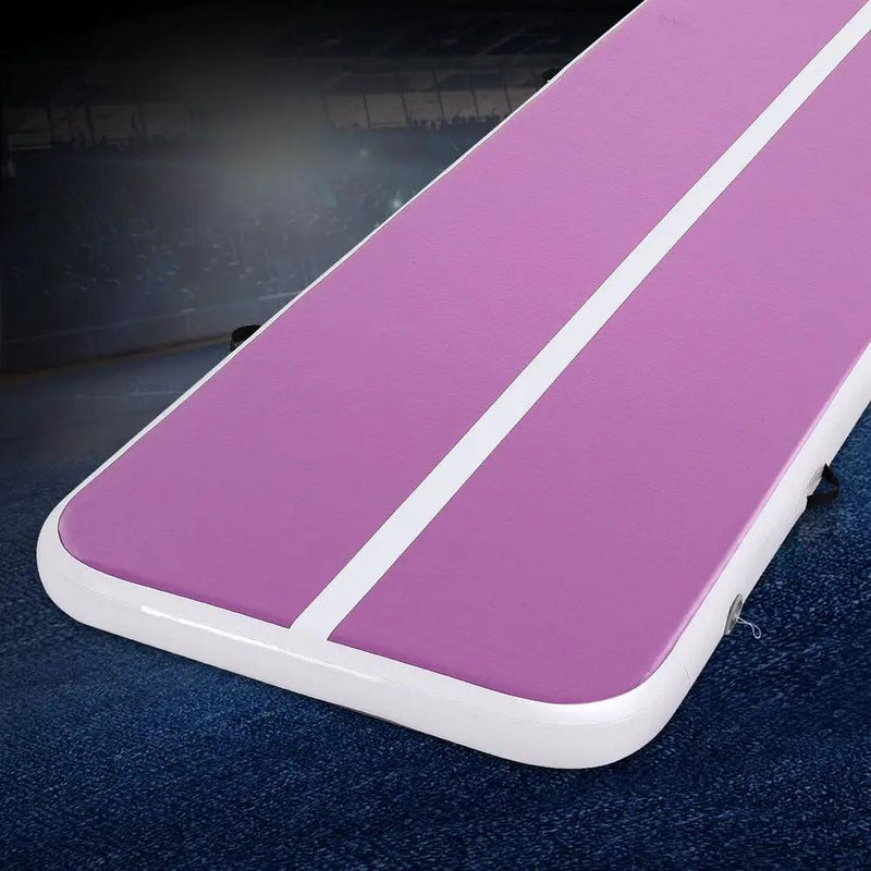 SportZone.co.nz Sports & Fitness > Exercise, Gym & Fitness > Gymnastics Everfit 3M Air Track Inflatable Gymnastics Mat Purple With White Stripe Everfit Air Track Gymnastics Mat Purple Stripe