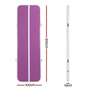 SportZone.co.nz Sports & Fitness > Exercise, Gym & Fitness > Gymnastics Everfit 3M Air Track Inflatable Gymnastics Mat Purple With White Stripe Everfit Air Track Gymnastics Mat Purple Stripe