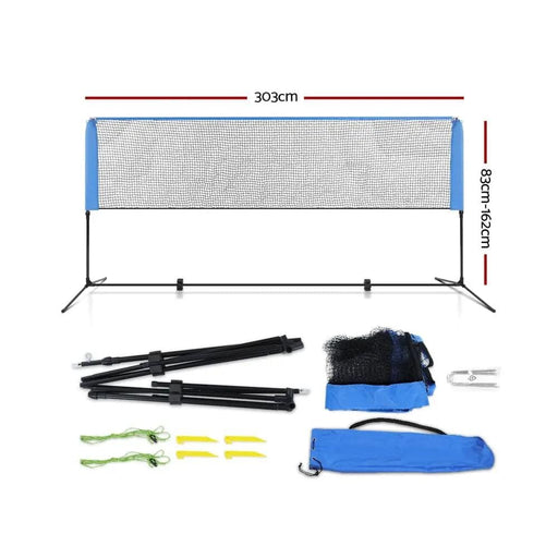 SportZone.co.nz Sports & Fitness > Fitness Accessories Everfit 3m Badminton Tennis Net Portable Volleyball Kit Adjustable Height Everfit 3m Badminton Tennis Net Portable Volleyball Kit Adjustable Height