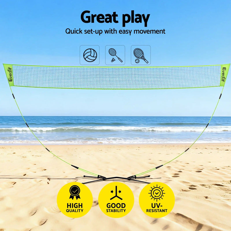 SportZone.co.nz Sports & Fitness > Ball Sports > Netball & Netball Accessories Everfit 3M Badminton Tennis Net Portable Volleyball Kit Yellow Everfit 3M Badminton Tennis Net Portable Volleyball Kit Yellow