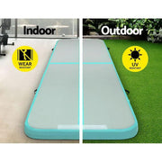 SportZone.co.nz Sports & Fitness > Fitness Accessories Everfit 3m x 1m Air Track Mat Gymnastics Mint Green And Grey Everfit Air Track Mat 3m x 1m Gymnastics Mint