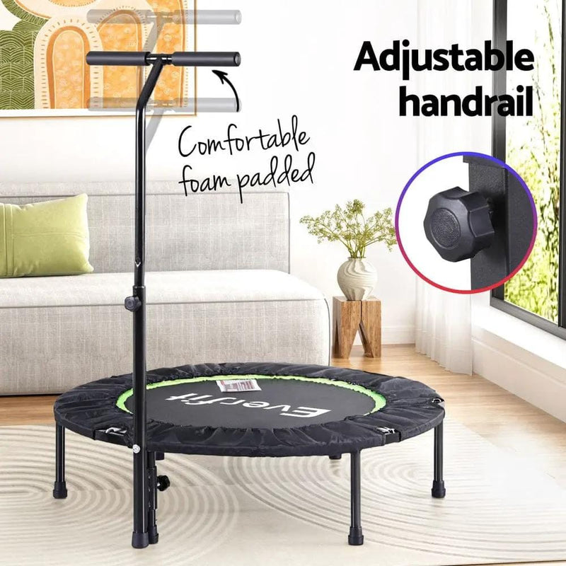 SportZone.co.nz Sports & Fitness > Trampolines > Trampolines & Accessories Everfit 40inch Fitness Foldable Trampoline Jumping Rebounder Home Gym Handrail Everfit 40inch Fitness Foldable Trampoline Jumping Rebounder Home Gym Handrail