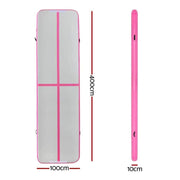 SportZone.co.nz Sports & Fitness > Exercise, Gym & Fitness > Gymnastics Everfit 4M Air Track Gymnastics Tumbling Exercise Cheerleading Mat Inflatable Pink Everfit 4M Air Track Gymnastics Tumbling Exercise Cheerleading Mat Inflatable Pink