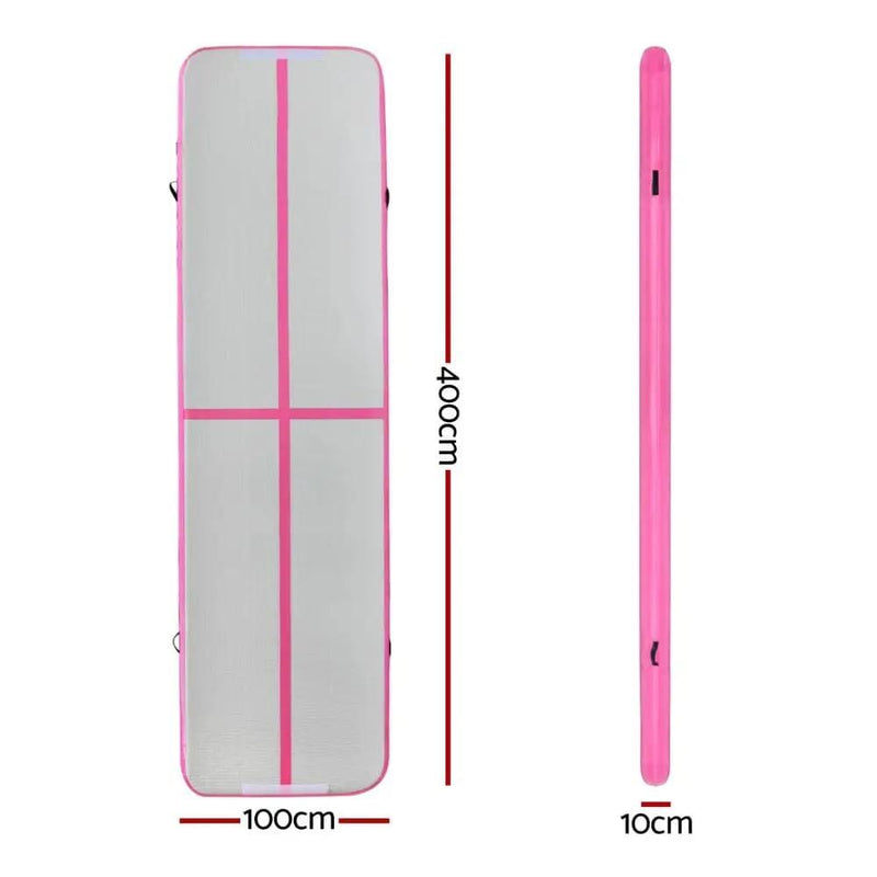 SportZone.co.nz Sports & Fitness > Exercise, Gym & Fitness > Gymnastics Everfit 4M Air Track Gymnastics Tumbling Exercise Cheerleading Mat Inflatable Pink Everfit 4M Air Track Gymnastics Tumbling Exercise Cheerleading Mat Inflatable Pink