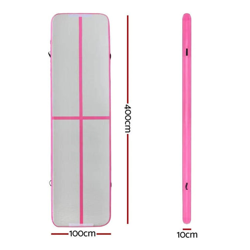SportZone.co.nz Sports & Fitness > Exercise, Gym & Fitness > Gymnastics Everfit 4M Air Track Gymnastics Tumbling Exercise Cheerleading Mat Inflatable Pink Everfit 4M Air Track Gymnastics Tumbling Exercise Cheerleading Mat Inflatable Pink