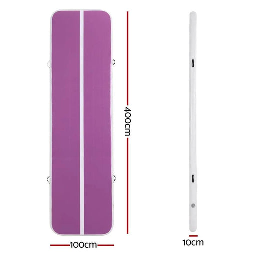 SportZone.co.nz Sports & Fitness > Exercise, Gym & Fitness > Gymnastics Everfit 4M Air Track Gymnastics Tumbling Exercise Cheerleading Mat Inflatable Purple Everfit 4M Air Track Gymnastics Tumbling Exercise Cheerleading Mat Inflatable Purple