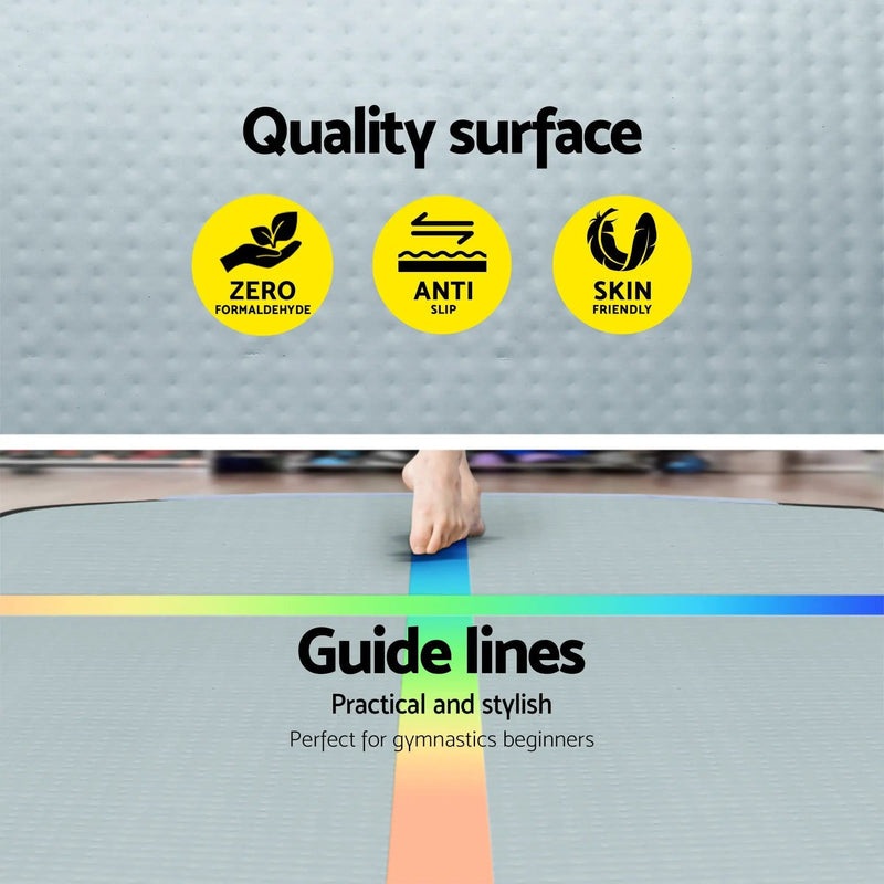 SportZone.co.nz Sports & Fitness > Fitness Accessories Everfit 4M Air Track Gymnastics Tumbling Exercise Mat Inflatable Mats 20CM Thick + Pump Everfit 4M Air Track Gymnastics Tumbling Exercise Mat Inflatable Mats 20CM Thick + Pump