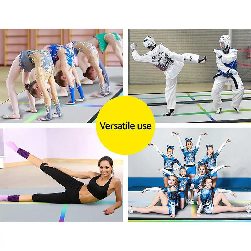 SportZone.co.nz Sports & Fitness > Fitness Accessories Everfit 4M Inflatable Air Track Gymnastics Tumbling Mat With Pump Multi Colour Everfit 4M Inflatable Air Track Tumbling Mat