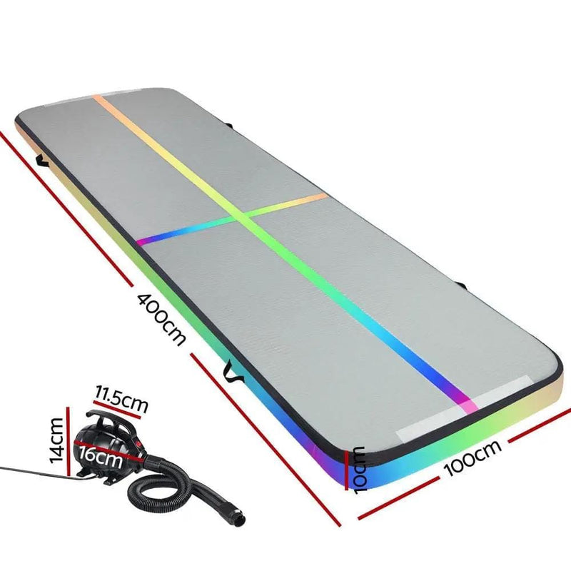 SportZone.co.nz Sports & Fitness > Fitness Accessories Everfit 4M Inflatable Air Track Gymnastics Tumbling Mat With Pump Multi Colour Everfit 4M Inflatable Air Track Tumbling Mat