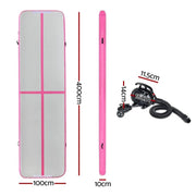 SportZone.co.nz Sports & Fitness > Exercise, Gym & Fitness > Gymnastics Everfit 4X1M Airtrack Inflatable Air Track Tumbling Mat W/Pump Floor Gymnastics Everfit Four By One Meter Air Track Mat Pink