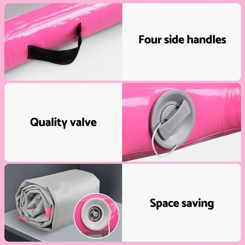 SportZone.co.nz Sports & Fitness > Exercise, Gym & Fitness > Gymnastics Everfit 4X1M Airtrack Inflatable Air Track Tumbling Mat W/Pump Floor Gymnastics Everfit Four By One Meter Air Track Mat Pink