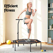 SportZone.co.nz Sports & Fitness > Trampolines > Trampolines & Accessories Everfit 51 Inch Hexagon Trampoline Rebounder With Adjustable Handrail Orange Everfit 51 Inch Hexagon Trampoline with Handrail