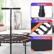 SportZone.co.nz Sports & Fitness > Trampolines > Trampolines & Accessories Everfit 51 Inch Hexagon Trampoline Rebounder With Adjustable Handrail Orange Everfit 51 Inch Hexagon Trampoline with Handrail
