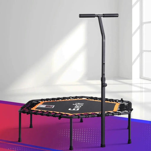 SportZone.co.nz Sports & Fitness > Trampolines > Trampolines & Accessories Everfit 51 Inch Hexagon Trampoline Rebounder With Adjustable Handrail Orange Everfit 51 Inch Hexagon Trampoline with Handrail
