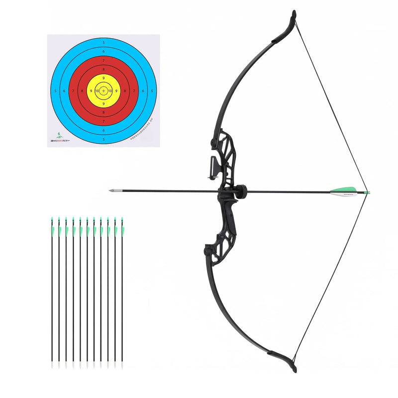 SportZone.co.nz Baby & Kids > Baby & Kid's Toys > Outdoor Play Equipment Everfit 55lb Recurve Bow Arrow Set Takedown For Beginners Green Everfit 55lb Recurve Bow Arrow Set for Beginners