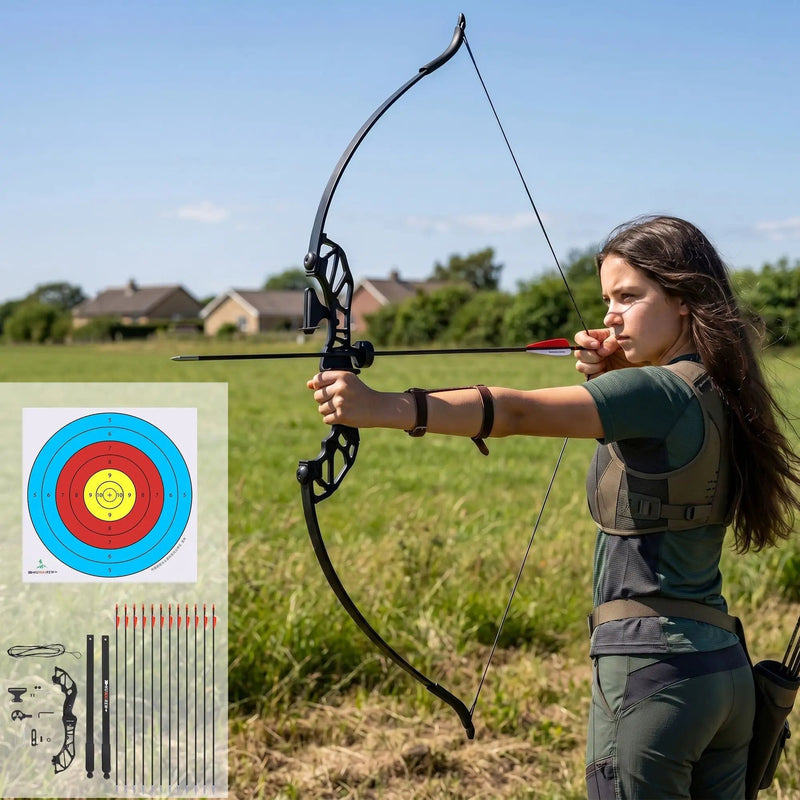 SportZone.co.nz Baby & Kids > Baby & Kid's Toys > Outdoor Play Equipment Everfit 55lbs Recurve Take Down Bow Arrow Set For Beginners Red Everfit 55lbs Recurve Take Down Bow For Beginners