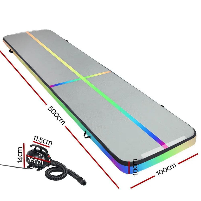 SportZone.co.nz Sports & Fitness > Fitness Accessories Everfit Air Track Inflatable Gymnastics Mat With Pump 5m Colourful Everfit Air Track Inflatable Gymnastics Mat 5m