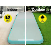 Everfit GoFun 3X1M Inflatable Air Track Mat with Pump Tumbling Gymnastics Green by SportZone.co.nz