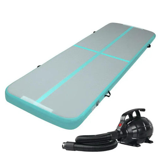 Everfit GoFun 3X1M Inflatable Air Track Mat with Pump Tumbling Gymnastics Green by SportZone.co.nz