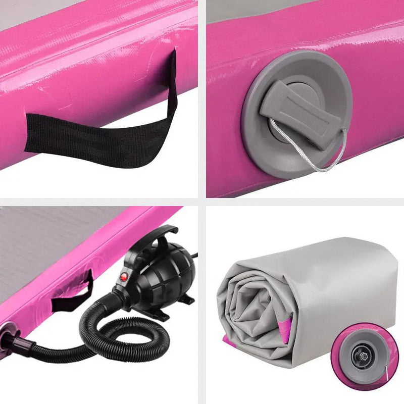 SportZone.co.nz Sports & Fitness > Fitness Accessories Everfit GoFun 3x1M Inflatable Air Track Mat With Pump Pink Everfit Air Track Mat 3x1M With Pump Pink