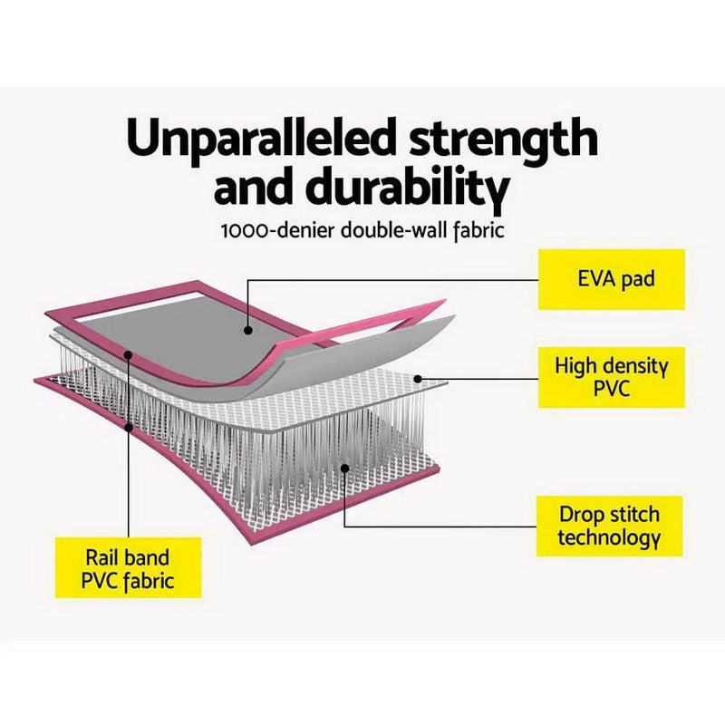SportZone.co.nz Sports & Fitness > Fitness Accessories Everfit GoFun 3x1M Inflatable Air Track Mat With Pump Pink Everfit Air Track Mat 3x1M With Pump Pink