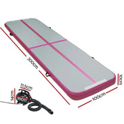SportZone.co.nz Sports & Fitness > Fitness Accessories Everfit GoFun 3x1M Inflatable Air Track Mat With Pump Pink Everfit Air Track Mat 3x1M With Pump Pink