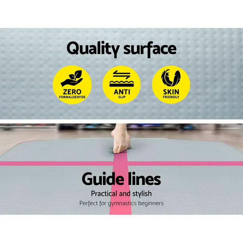 SportZone.co.nz Sports & Fitness > Fitness Accessories Everfit GoFun 3x1M Inflatable Air Track Mat With Pump Pink Everfit Air Track Mat 3x1M With Pump Pink