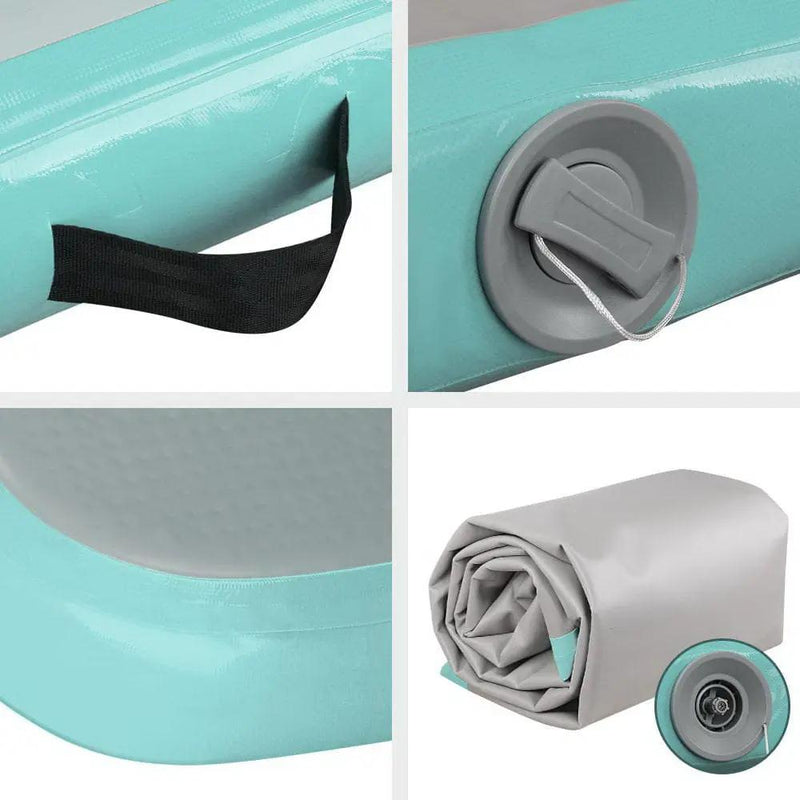 Everfit GoFun 5X1M Inflatable Air Track Mat Tumbling Floor Home Gymnastics Green by SportZone.co.nz