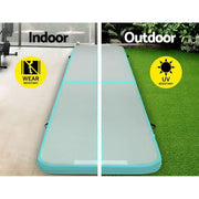 Everfit GoFun 5X1M Inflatable Air Track Mat Tumbling Floor Home Gymnastics Green by SportZone.co.nz