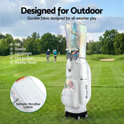 SportZone.co.nz Sports & Fitness > Golf > Golf Accessories Everfit White Rolling Golf Cart Bag With Cooler Pocket And Wheels Everfit White Rolling Golf Cart Bag With Cooler Pocket