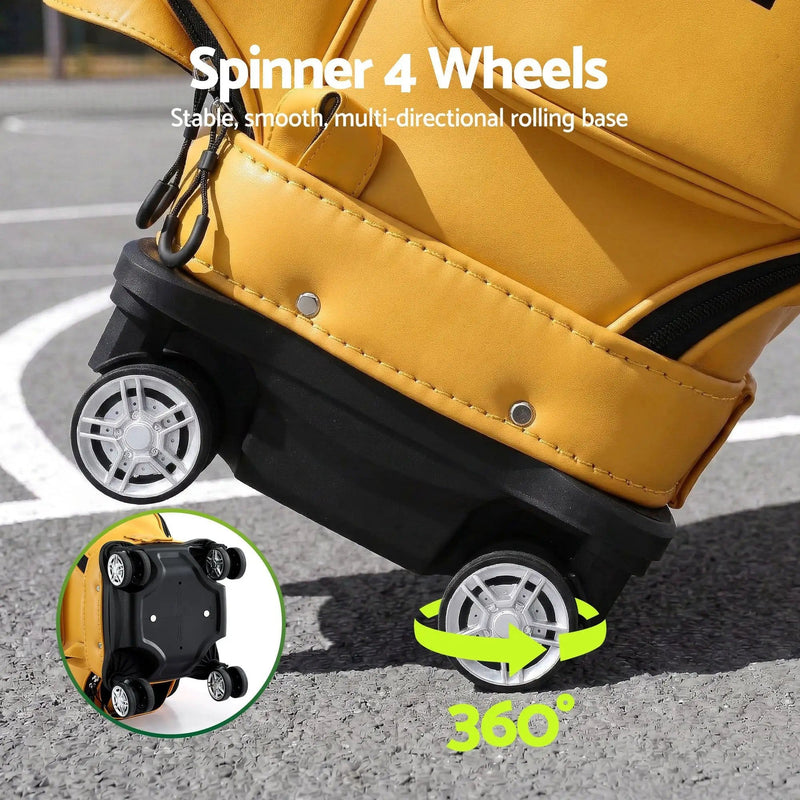 SportZone.co.nz Sports & Fitness > Golf > Golf Accessories Everfit Golf Cart Bag Rolling Trolley With Telescopic Handle And Cooler Pocket Everfit Golf Cart Bag With Telescopic Handle And Cooler