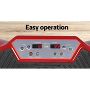SportZone.co.nz Sports & Fitness > Exercise, Gym & Fitness > Vibration Exercise Machines Everfit Vibration Plate With Resistance Rope For Home Fitness Dark Red Everfit Vibration Plate With Resistance Rope