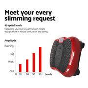 SportZone.co.nz Sports & Fitness > Exercise, Gym & Fitness > Vibration Exercise Machines Everfit Vibration Plate With Resistance Rope For Home Fitness Dark Red Everfit Vibration Plate With Resistance Rope