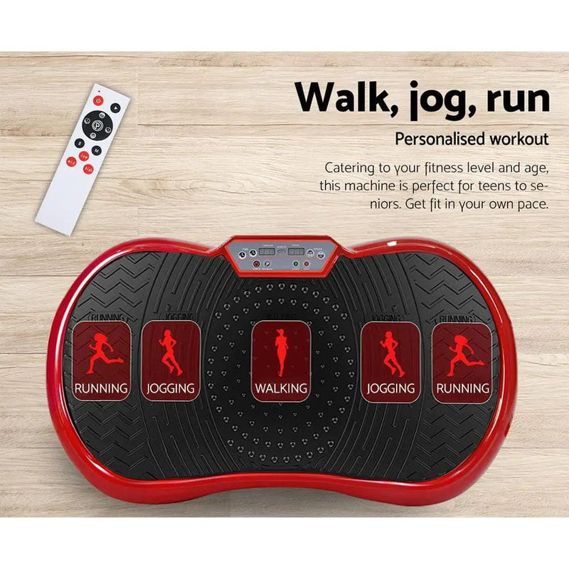 SportZone.co.nz Sports & Fitness > Exercise, Gym & Fitness > Vibration Exercise Machines Everfit Vibration Plate With Resistance Rope For Home Fitness Dark Red Everfit Vibration Plate With Resistance Rope