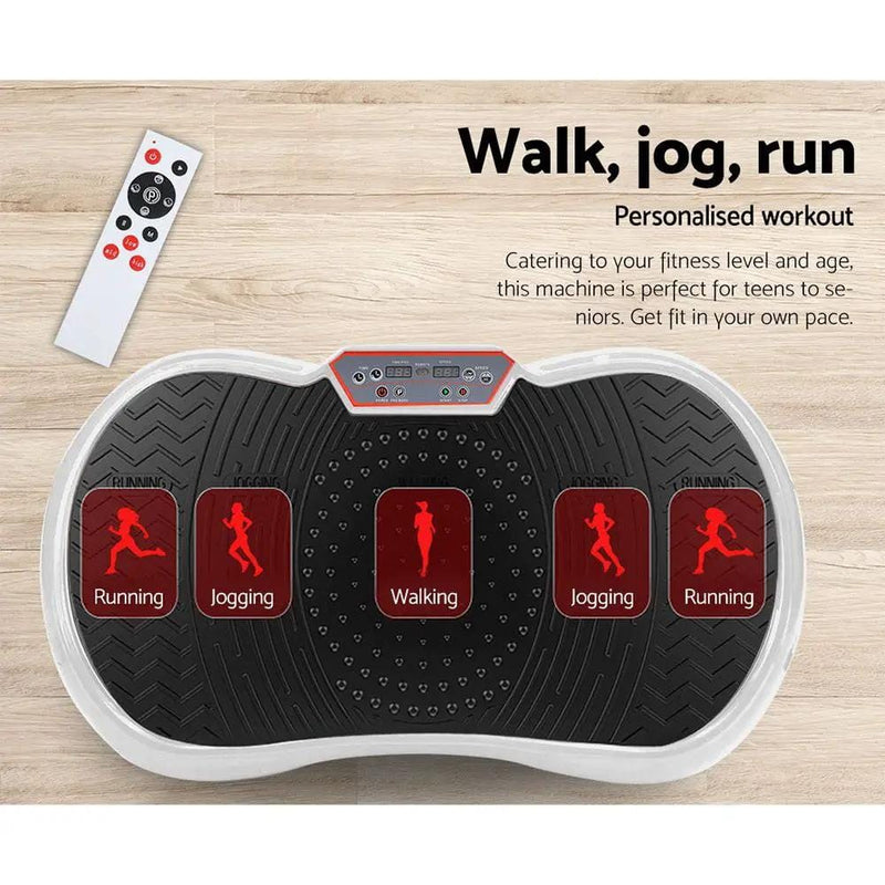 SportZone.co.nz Sports & Fitness > Exercise, Gym & Fitness > Vibration Exercise Machines Everfit Vibration Platform With Resistance Bands For Home Gym White Everfit Vibration Platform With Resistance Bands