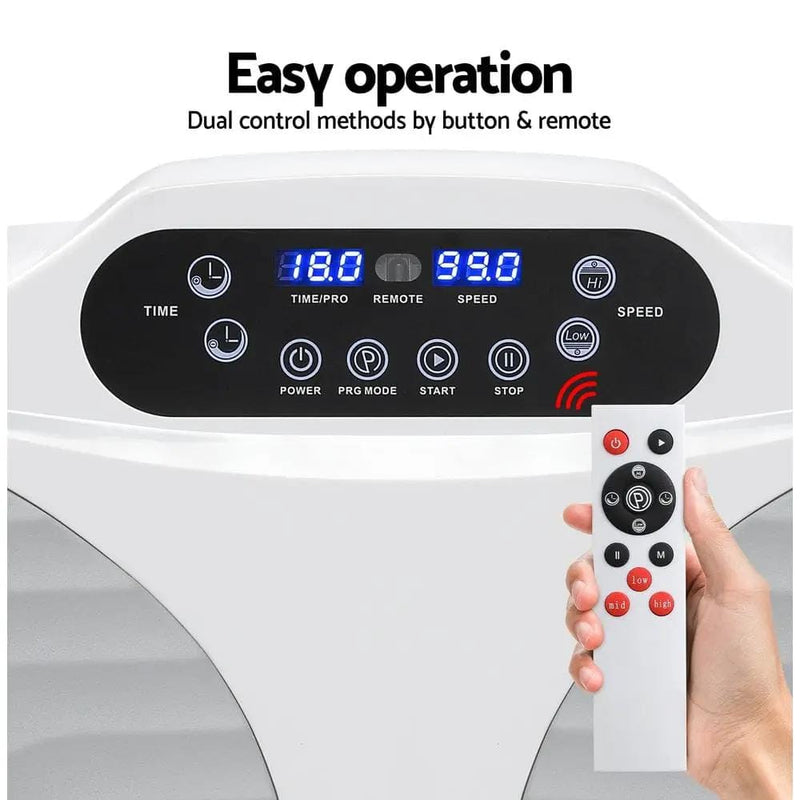 SportZone.co.nz Sports & Fitness > Exercise, Gym & Fitness > Vibration Exercise Machines Everfit Vibration Machine With Rhythm Platform And Resistance Rope Home Workout Everfit Vibration Machine With Rhythm Platform