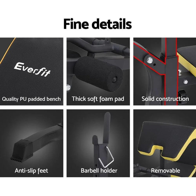 SportZone.co.nz Sports & Fitness > Exercise, Gym & Fitness > Gym Equipment & Accessories Everfit  Weight Bench 14in1 Press Multi-Station Fitness Home Gym Equipment Everfit  Weight Bench 14in1 Press Multi-Station Fitness Home Gym Equipment