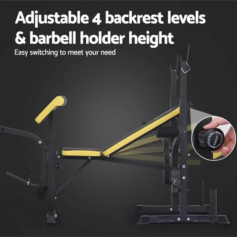 SportZone.co.nz Sports & Fitness > Exercise, Gym & Fitness > Gym Equipment & Accessories Everfit  Weight Bench 14in1 Press Multi-Station Fitness Home Gym Equipment Everfit  Weight Bench 14in1 Press Multi-Station Fitness Home Gym Equipment