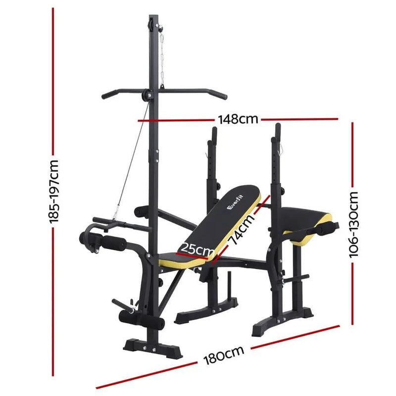 SportZone.co.nz Sports & Fitness > Exercise, Gym & Fitness > Gym Equipment & Accessories Everfit  Weight Bench 14in1 Press Multi-Station Fitness Home Gym Equipment Everfit  Weight Bench 14in1 Press Multi-Station Fitness Home Gym Equipment