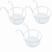 3pcs White Flower Plant Rack Holder Balcony Stand Metal by salelink.co.nz